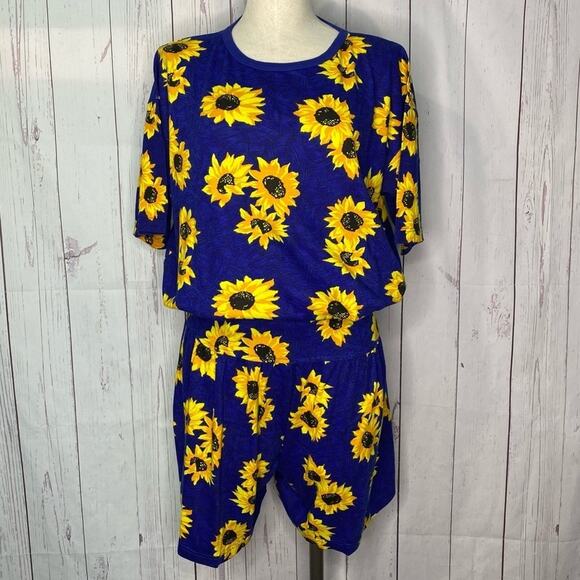 Gitano Medium Sunflower Vintage 3 Piece Set Short Shirt Long & Short Sleeve - Picture 2 of 11
